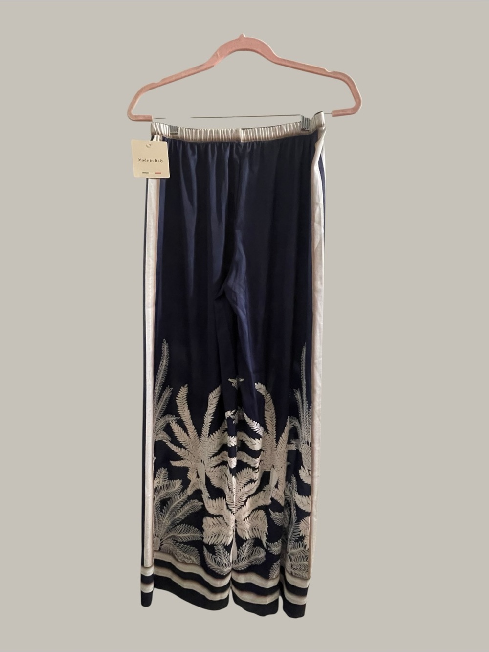 Italian Silk Blend Top & Wide Leg Pants Set One Size NWT - Picture 3 of 10